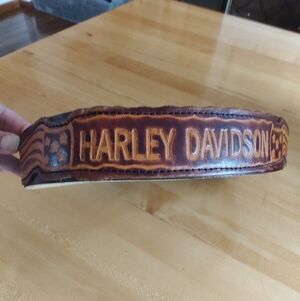 Harley-Davidson Embossed Brown Leather Belt